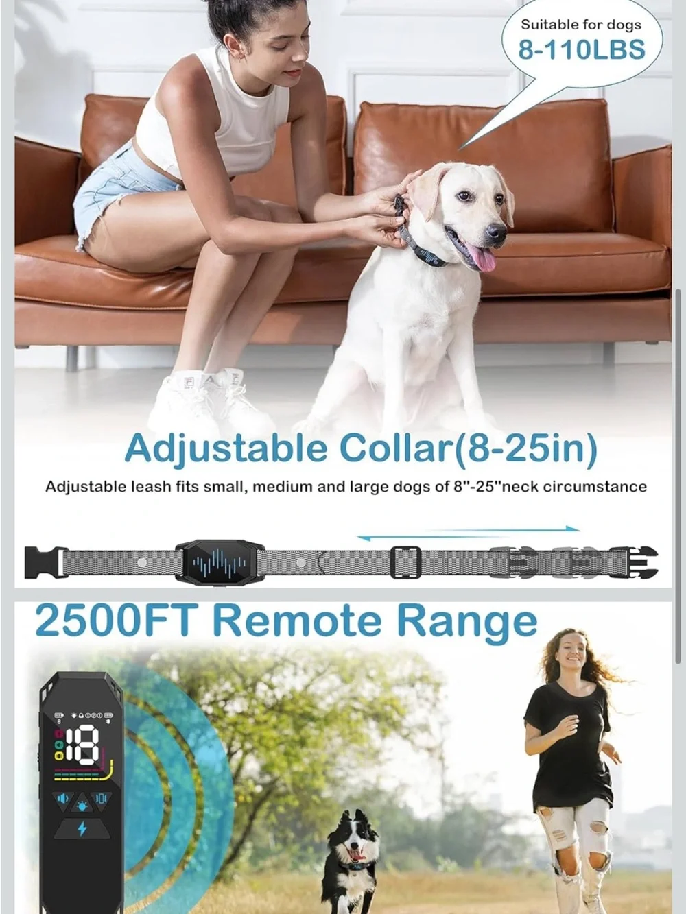 Dog Training Collar in Black - Model TX1